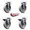 Service Caster 5'' Semi Steel Wheel Swivel Top Plate Caster Set with 2 Posi Brakes, 4PK SCC-20S514-SSS-2-PLB-2 - alternate 2